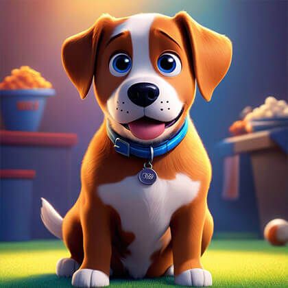 映画ポスター、犬、ピクサー風、ディズニー風