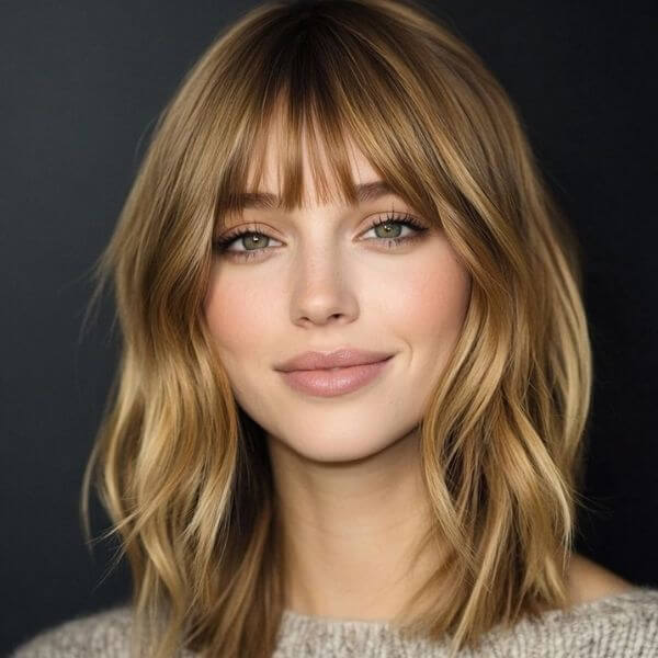 Shoulder-Length With Bangs