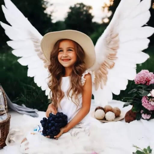 Transforme uma pessoa em um anjo com asas para cima.