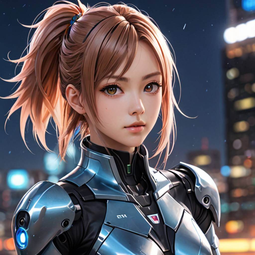날카롭고 역동적인 눈빛, 뾰족하거나 흐르는 듯한 머리카락, 단호한 표정, 종종 뚜렷한 근육 윤곽이 드러나며 행동에 집중
