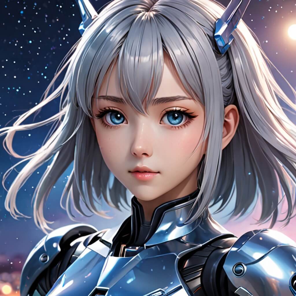 Grands yeux brillants, traits délicats, lignes douces, cheveux élégants, souvent avec une expression rêveuse ou mélancolique, mettant en avant l’émotion.