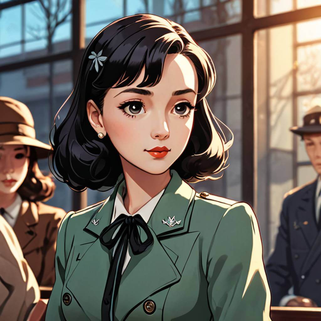 극적인 그림자와 부드러운 초점은 1940년대 영화, 고전 영화배우를 떠올리게 한다
