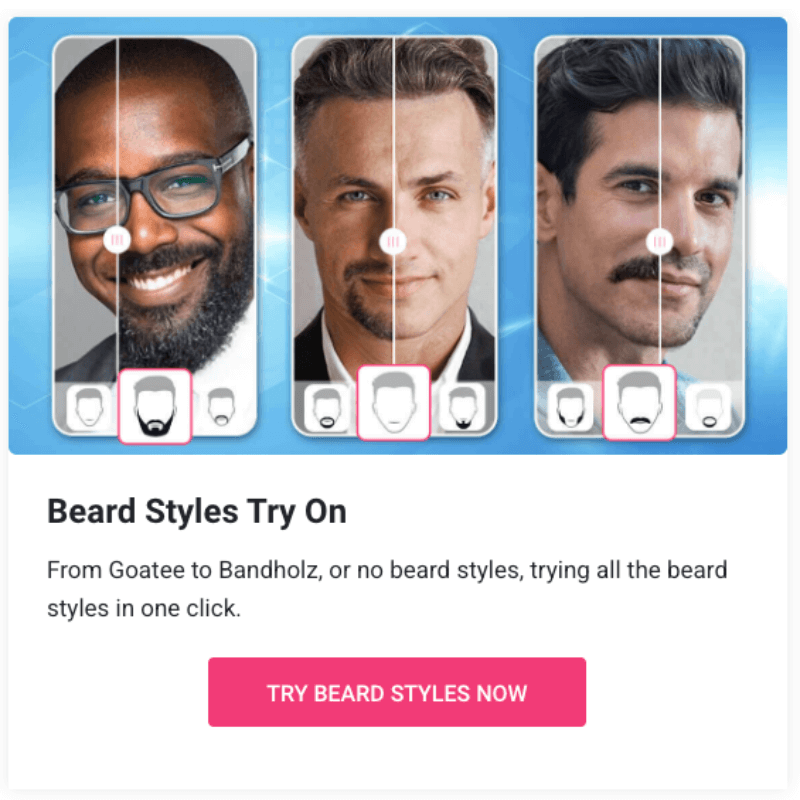 Go to Beard Try On Page  Choose “Styles”