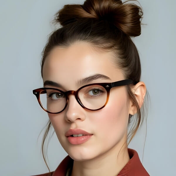 Cat-Eye Frame Eyeglasses for Round Face