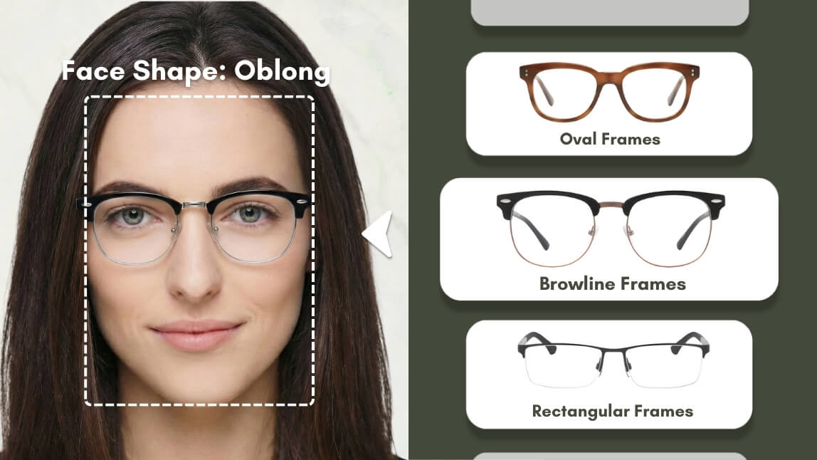 What shape glasses look best on an oblong face?