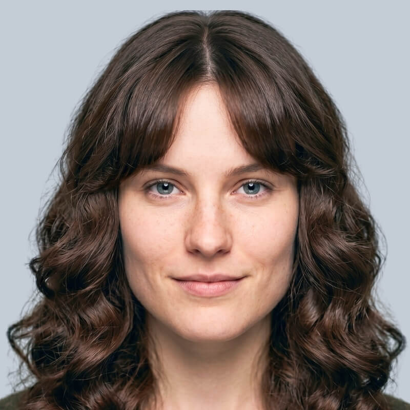 Curtain Bangs with Long Voluminous Curls