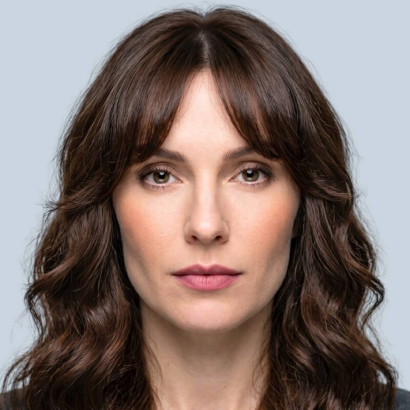 Curtain Bangs with Long Wavy Hair