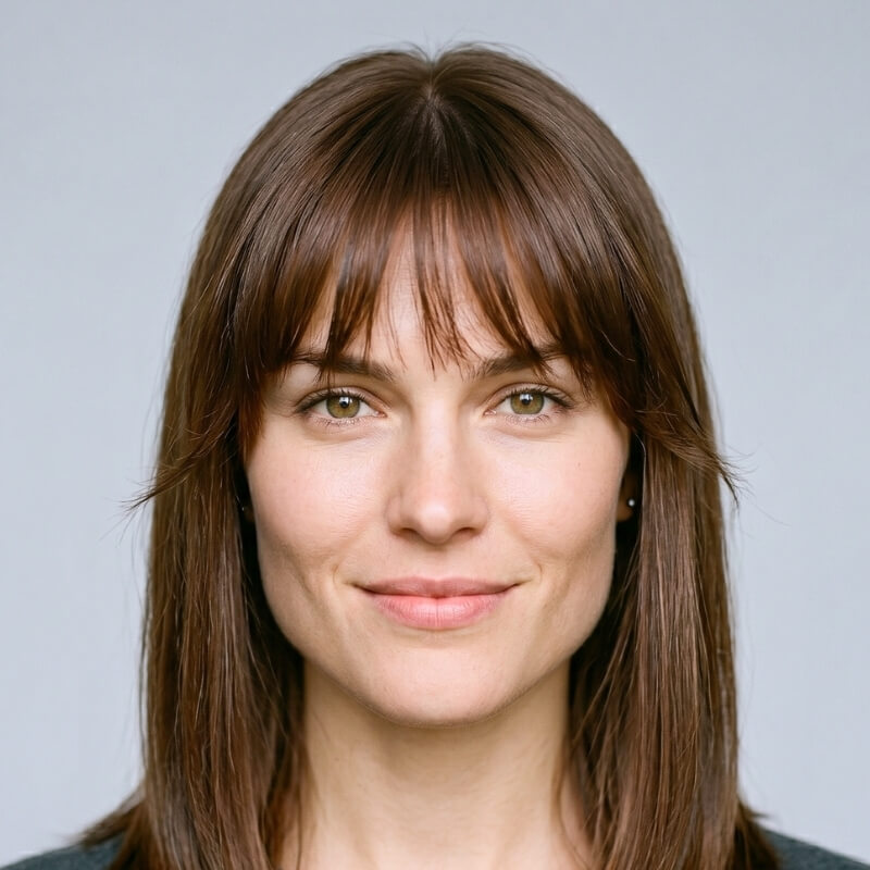 Wispy Bangs with Shoulder-Length Straight