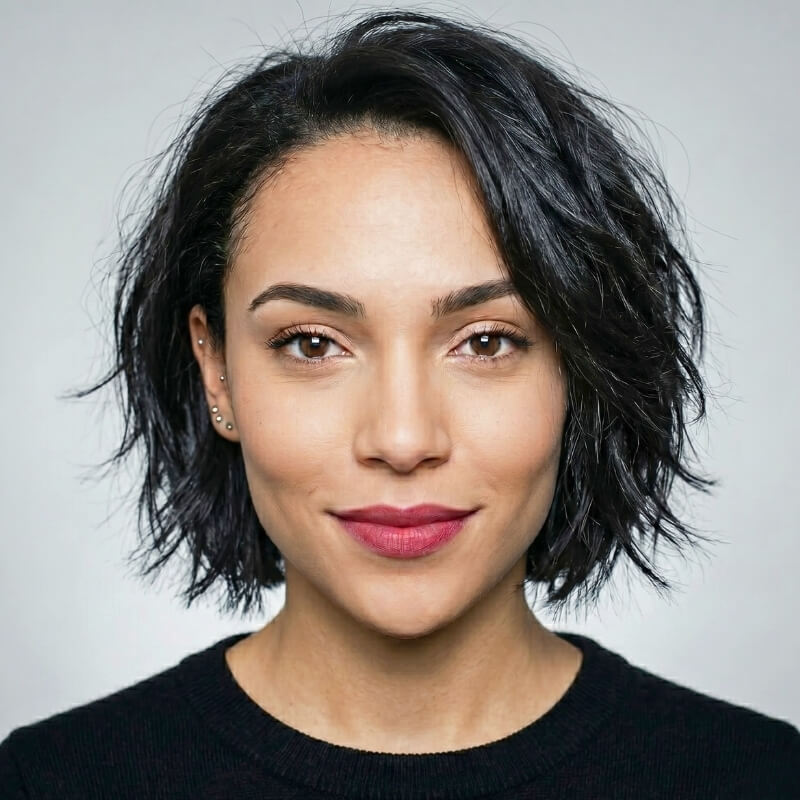 Hairstyle for Triangle Face