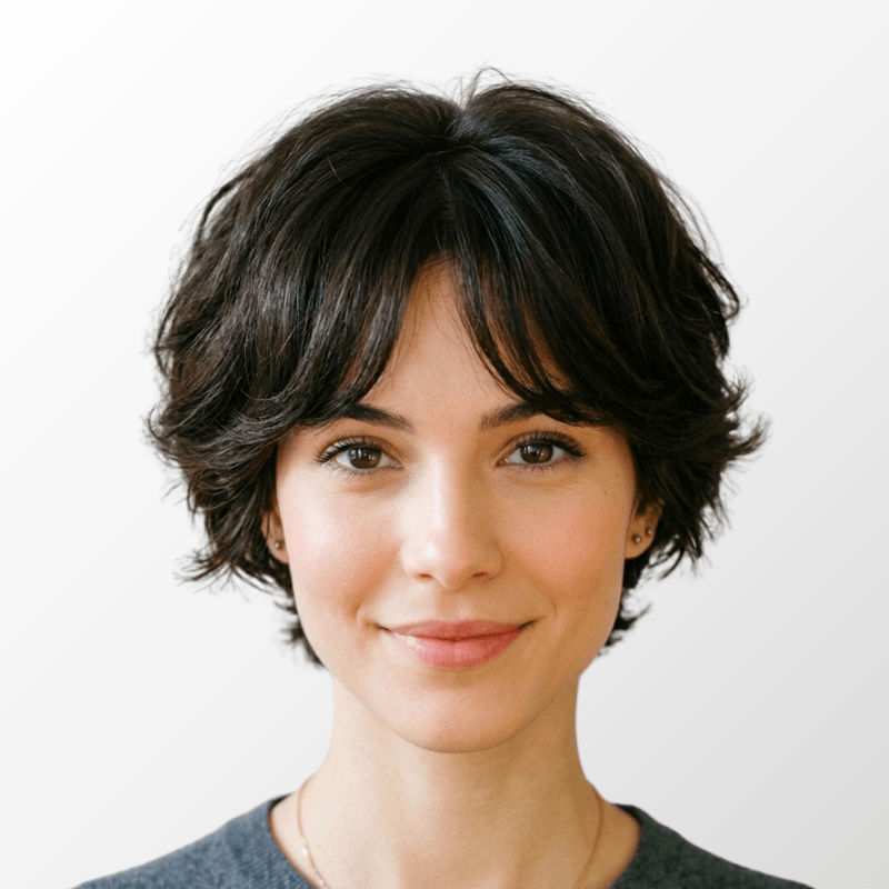 Pixie Cut with Heart Face