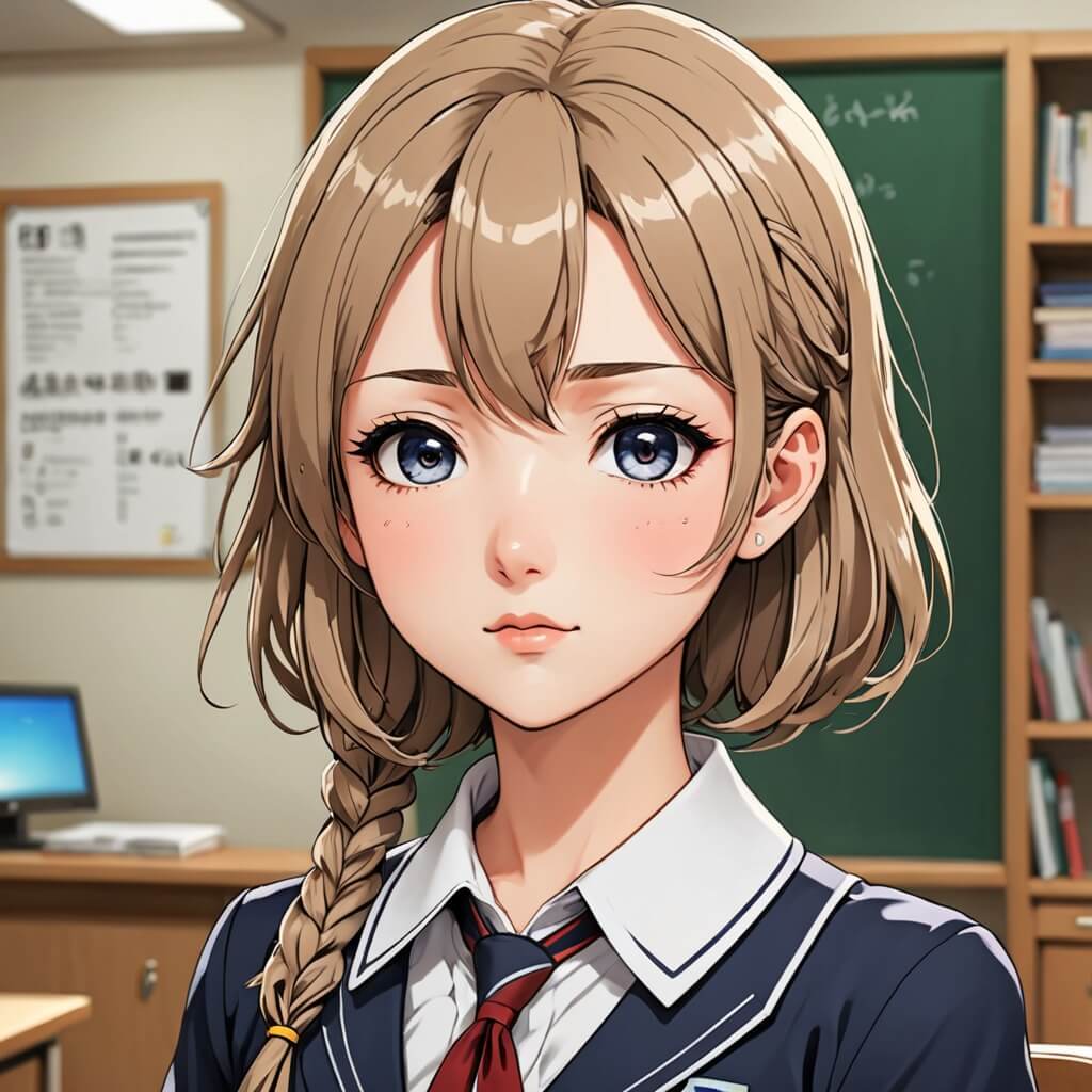 動漫、漂亮、漫畫、制服、在教室裡