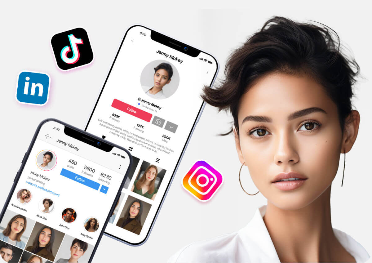 Generatore di Headshot AI per Messenger o Social